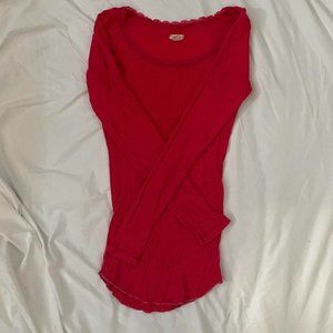 aerie red long sleeve top
